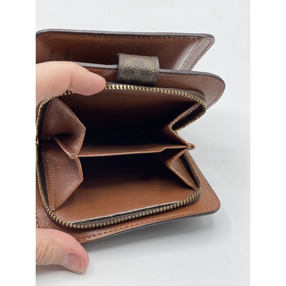 Louis Vuitton Monogram Canvas Leather Zipper Coin Bifold Wallet Original Box - Picture 5 of 12